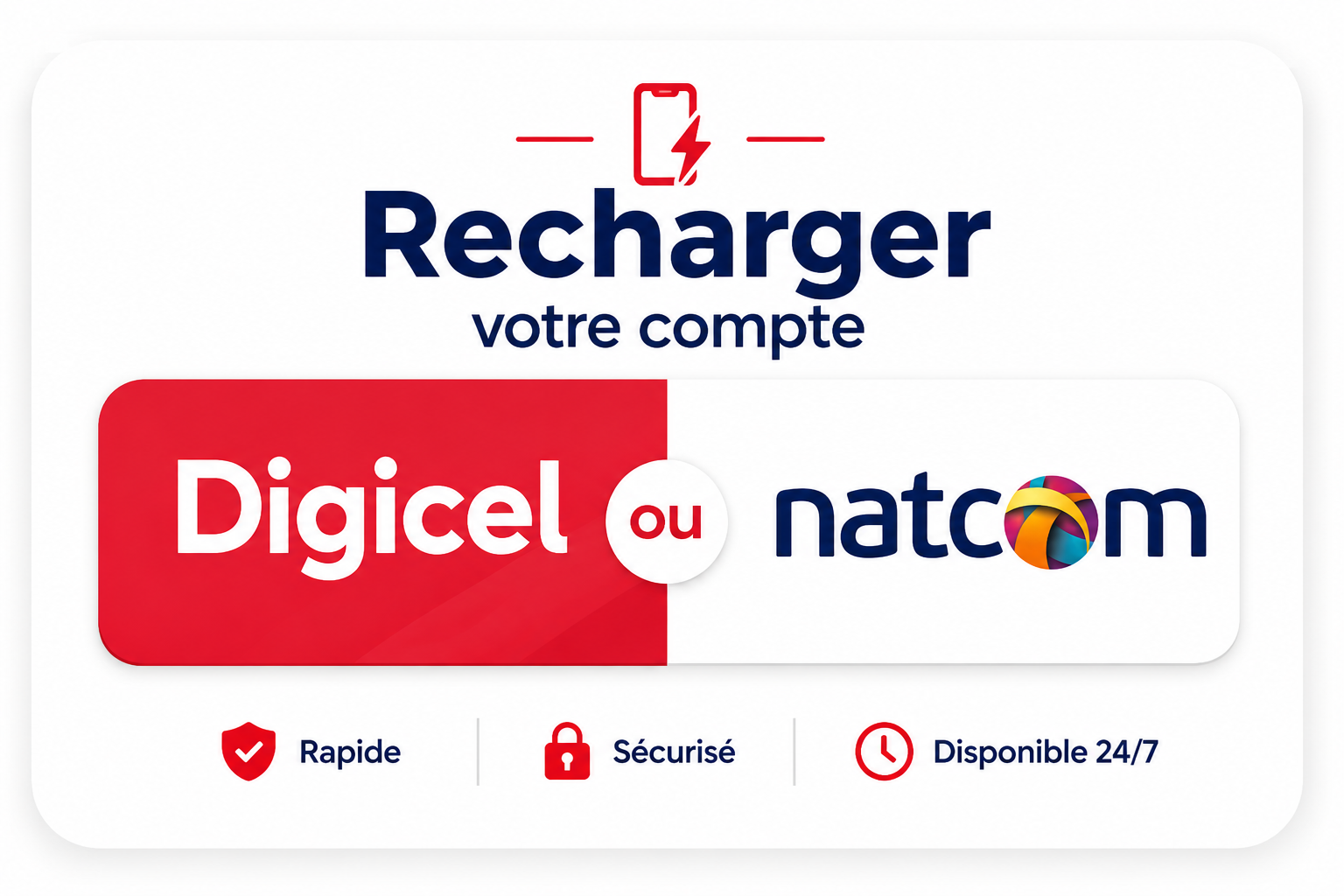 Recharger Votre Compte Digicel ou natcom